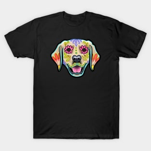 Golden Retriever - Day of the Dead Sugar Skull Dog T-Shirt